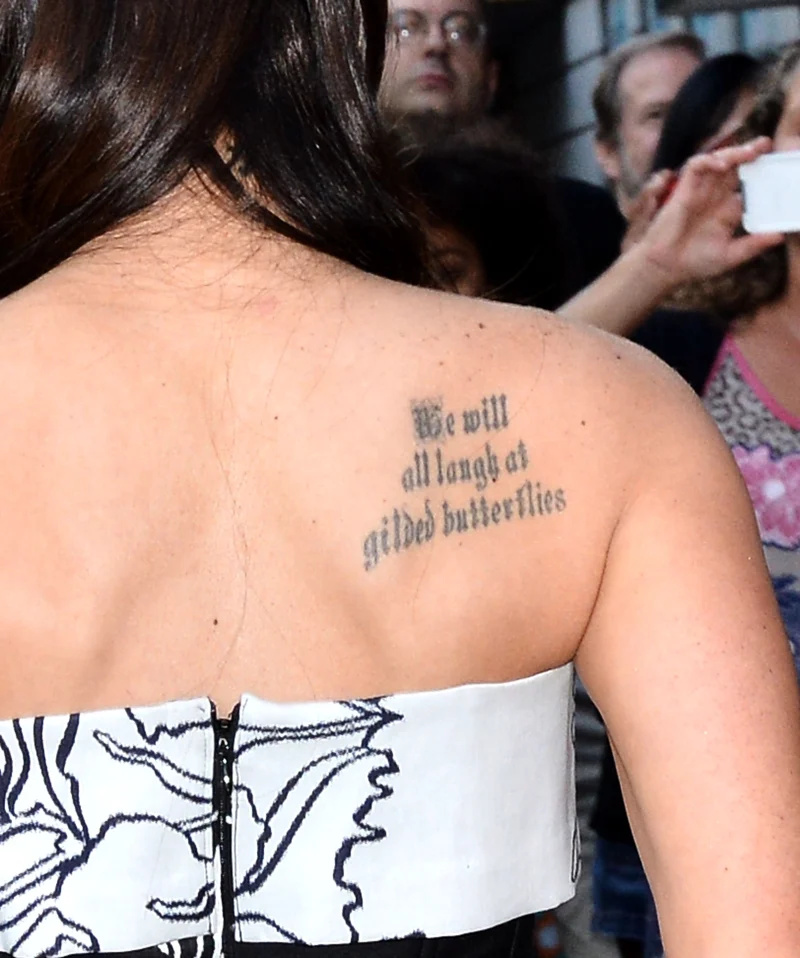   Татуировки на Меган Фокс: глезен, таз, гръб, още снимки на татуировки